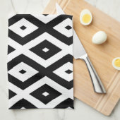 白黒ダイヤモンドパターン キッチンタオル (四つ折り)