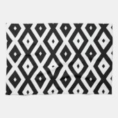 白黒ダイヤモンドパターン キッチンタオル (横)