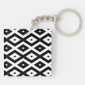 白黒ダイヤモンドパターン キーホルダー (裏面)