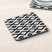 白黒ダイヤモンドパターン コースター (左側)