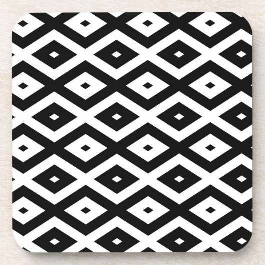 白黒ダイヤモンドパターン コースター (正面)