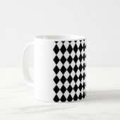 白黒ダイヤモンドパターン コーヒーマグカップ (正面左)
