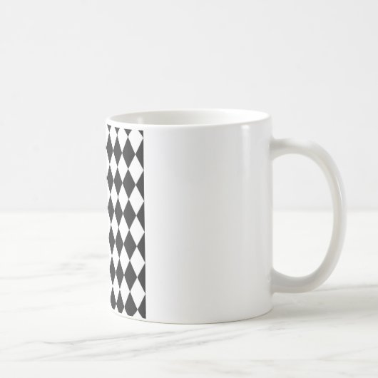 白黒ダイヤモンドパターン コーヒーマグカップ (右)