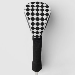 白黒ダイヤモンドパターン ゴルフヘッドカバー