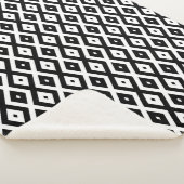 白黒ダイヤモンドパターン シェルパブランケット (3/4)