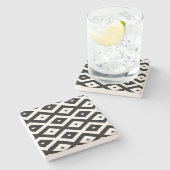 白黒ダイヤモンドパターン ストーンコースター (横)