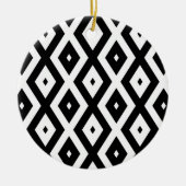 白黒ダイヤモンドパターン セラミックオーナメント (正面)