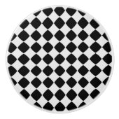 白黒ダイヤモンドパターン セラミックノブ (正面)