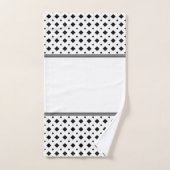 白黒ダイヤモンドパターン バスタオルセット (ハンドタオル)