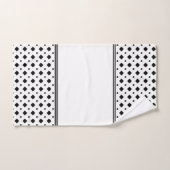 白黒ダイヤモンドパターン バスタオルセット (ハンドタオル)