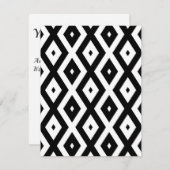 白黒ダイヤモンドパターン 出欠カード (正面/裏面)