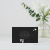 白黒ダイヤモンドファッションスタイリスト美しい 名刺 (スタンド正面)