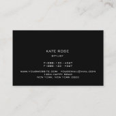 白黒ダイヤモンドファッションスタイリスト美しい 名刺 (裏面)