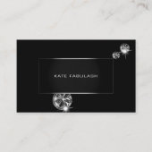 白黒ダイヤモンドファッションスタイリスト美しい 名刺 (正面)