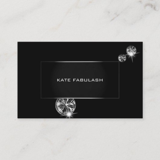白黒ダイヤモンドファッションスタイリスト美しい 名刺 (正面)