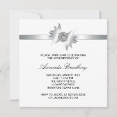 白黒ダイヤモンドボウ女性60thバースデーパーティー 招待状 (裏面)