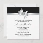 白黒ダイヤモンドボウ女性60thバースデーパーティー 招待状 (裏面)