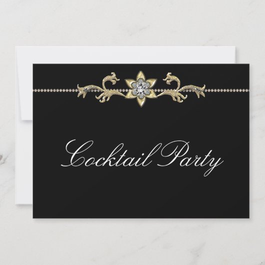 白黒ダイヤモンド白黒カクテルパーティー 招待状 (正面)
