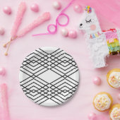 白黒ダイヤモンド ペーパープレート (パーティー)