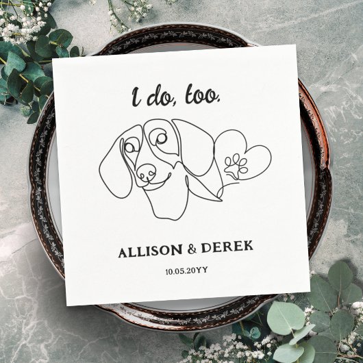 白黒ダシュント愛犬家ペット結婚ズ スタンダードカクテルナプキン