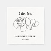 白黒ダシュント愛犬家ペット結婚ズ スタンダードカクテルナプキン (正面)