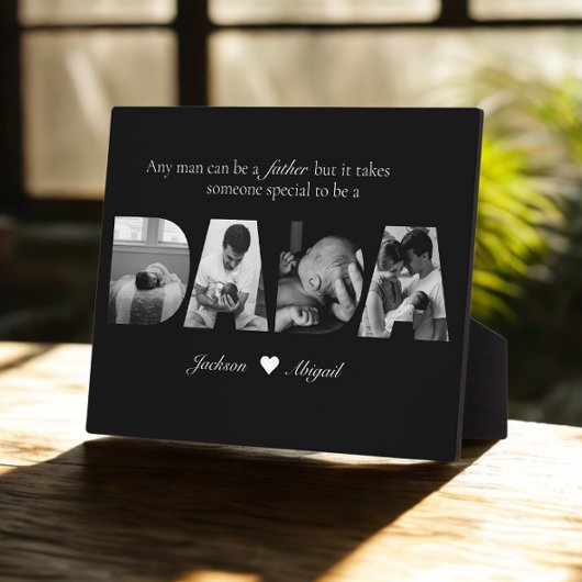 白黒ダダ4フォトコラージュ父の日 フォトプラーク