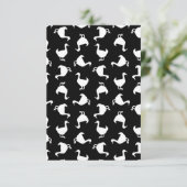 白黒ダックシルエットプリントパターンブラック サンキューカード (スタンド正面)