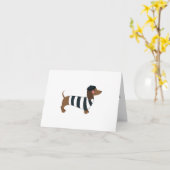 白黒ダックスシャント挨拶空白のカード カード (黄色い花)