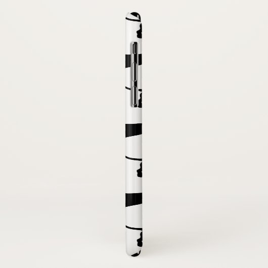 白黒ダックスフントの名前をカスタムする Case-Mate iPhoneケース (裏面/左)