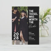 白黒ダブル卒業写真パーティー 招待状 (スタンド正面)