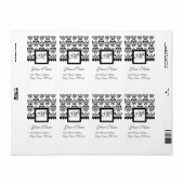 白黒ダマスカスのモノグラム。 ラベル (フルシート)