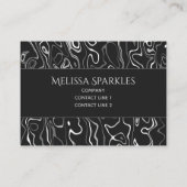 白黒ダマスカス抽象芸術パターンモノグラム 名刺 (裏面)