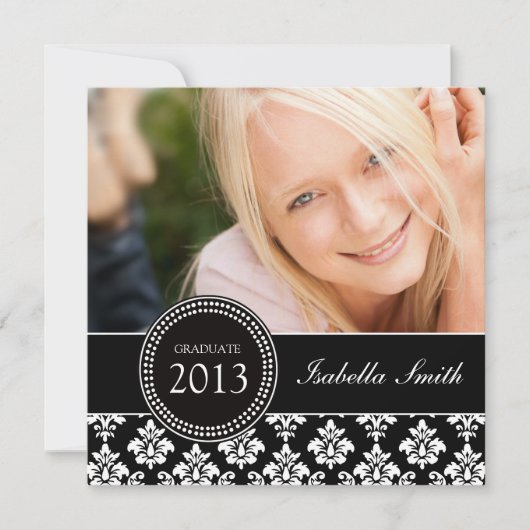 白黒ダマスガーリーク大学院パーティー 招待状 (正面)