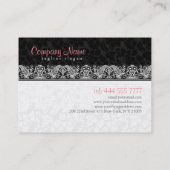白黒ダマスクとレースモノグラム 名刺 (裏面)