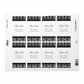 白黒ダマスクのウェディングラベル ラベル (フルシート)