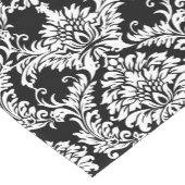 白黒ダマスクのパターン ショートテーブルランナー (コーナー)