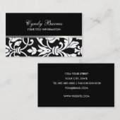 白黒ダマスクの名刺 名刺 (正面/裏面)