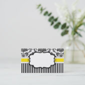 白黒ダマスクの名刺 名刺 (スタンド正面)