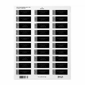 白黒ダマスクの封筒住所 シール (フルシート)