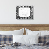 白黒ダマスクウェディングパーソナライズされたキャンバスアート キャンバスプリント (インサイチュ (寝室))