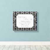 白黒ダマスクウェディングパーソナライズされたキャンバスアート キャンバスプリント (インサイチュ (ウッドフロア))