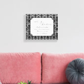 白黒ダマスクウェディングパーソナライズされたキャンバスアート キャンバスプリント (インサイチュ (リビング))