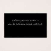 白黒ダマスクウェディングメッセージカード (裏面)