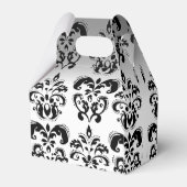 白黒ダマスクウェディングモノグラムエレガント フェイバーボックス (裏面サイド)