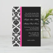 白黒ダマスクウェディング招待状 招待状 (スタンド正面)