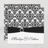 白黒ダマスクウェディング招待状 招待状 (正面/裏面)