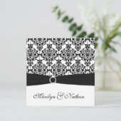 白黒ダマスクウェディング招待状 招待状 (スタンド正面)