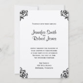 白黒ダマスクウェディング招待状 招待状 (裏面)