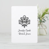 白黒ダマスクウェディング招待状 招待状 (スタンド正面)