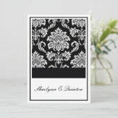 白黒ダマスクウェディング招待状 招待状 (スタンド正面)